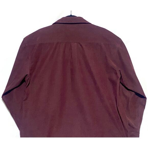 Nightsbridge Shirt Men's Size Burgundy Purple Long Sleeve Full Button Up - Picture 5 of 7